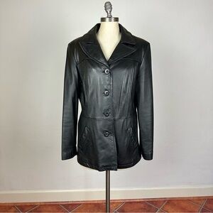 Maxima Black Leather Stylish Jacket